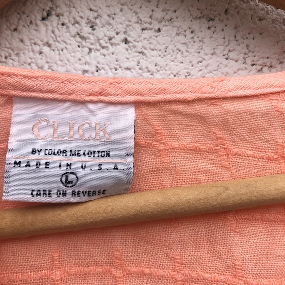Linen Peach Button Down - Picture 3 of 6